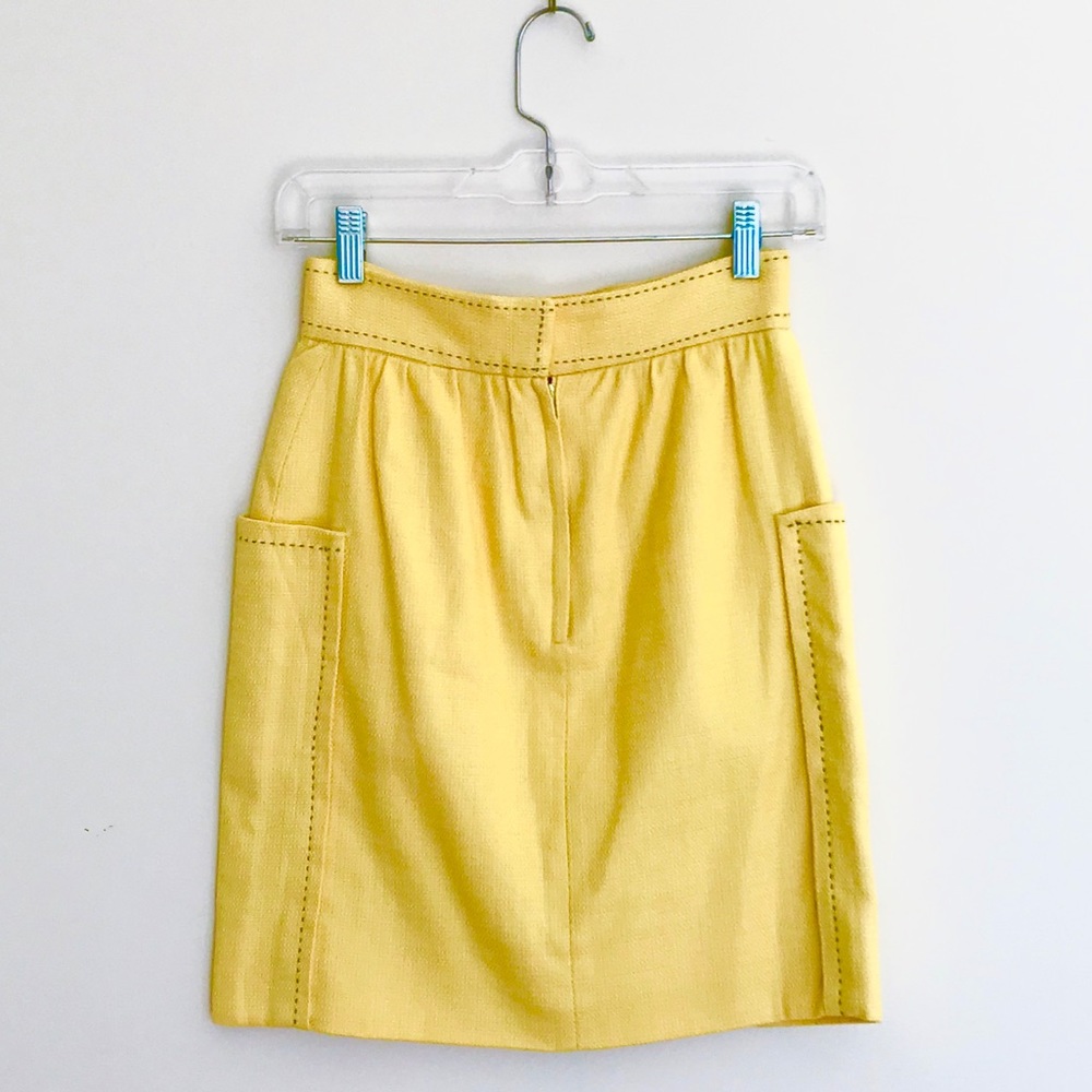 NWT CARTONNIER Yellow Well Pocket Pencil Skirt 0P - Picture 4 of 8